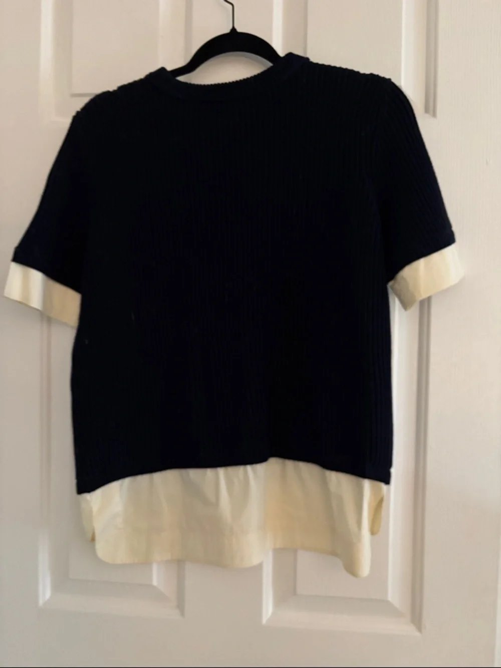 Tory Burch Black Sweater with Cream Trim